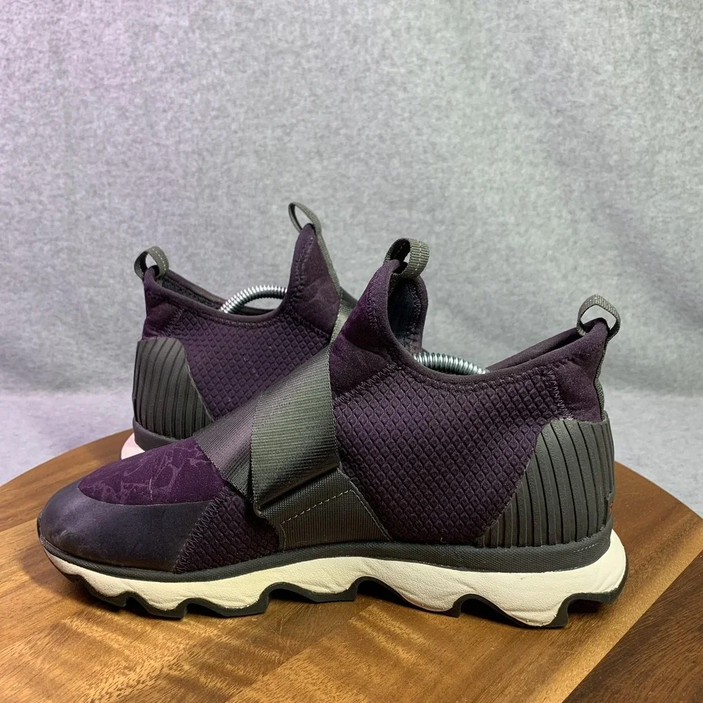 Sorel Kinetic Sneak Shoes Womens‎ 10.5 Purple Floral Strap Slip On Sneakers